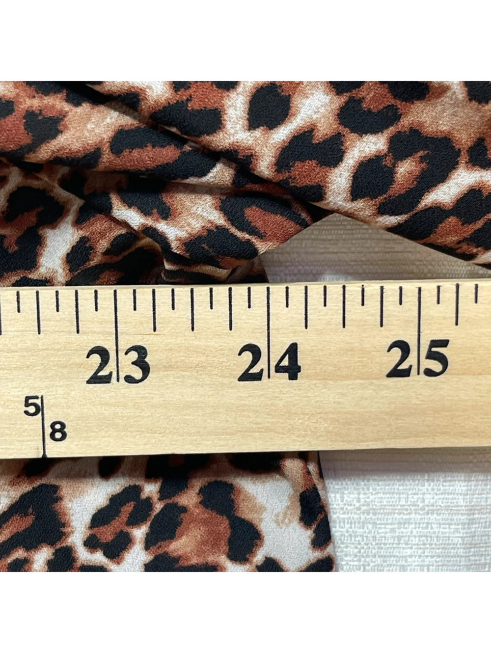 Cure Women's Leopard Print Blouse Brown Black 3/4 Sleeve V Neck 3XL - Picture 8 of 9